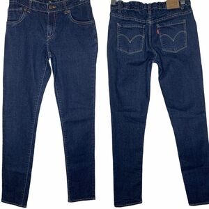 Levis 711 Dark Wash Jeans Youth Size 16 Skinny Fit Adjustable Comfort Waist